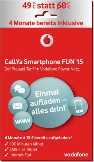 Vodafone CallYa FUN Pack 15 Blister Prepaid Karte
