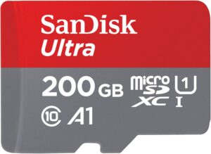 Sandisk microSDXC Ultra A1 (200GB) Speicherkarte + Adapter
