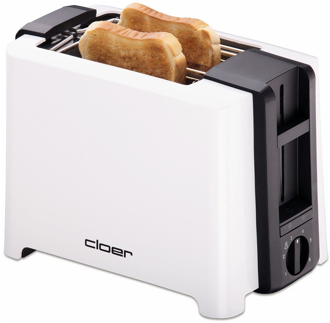 Cloer 3531 Kompakt-Toaster weiß/schwarz