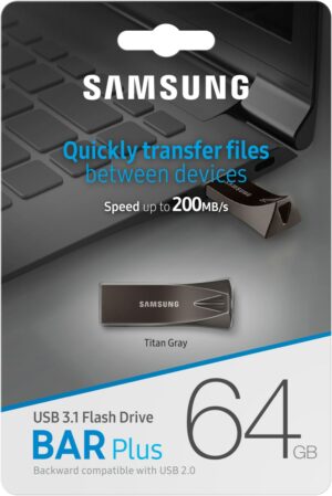 Samsung Bar Plus USB 3.1 (64GB) Speicherstick titan grau