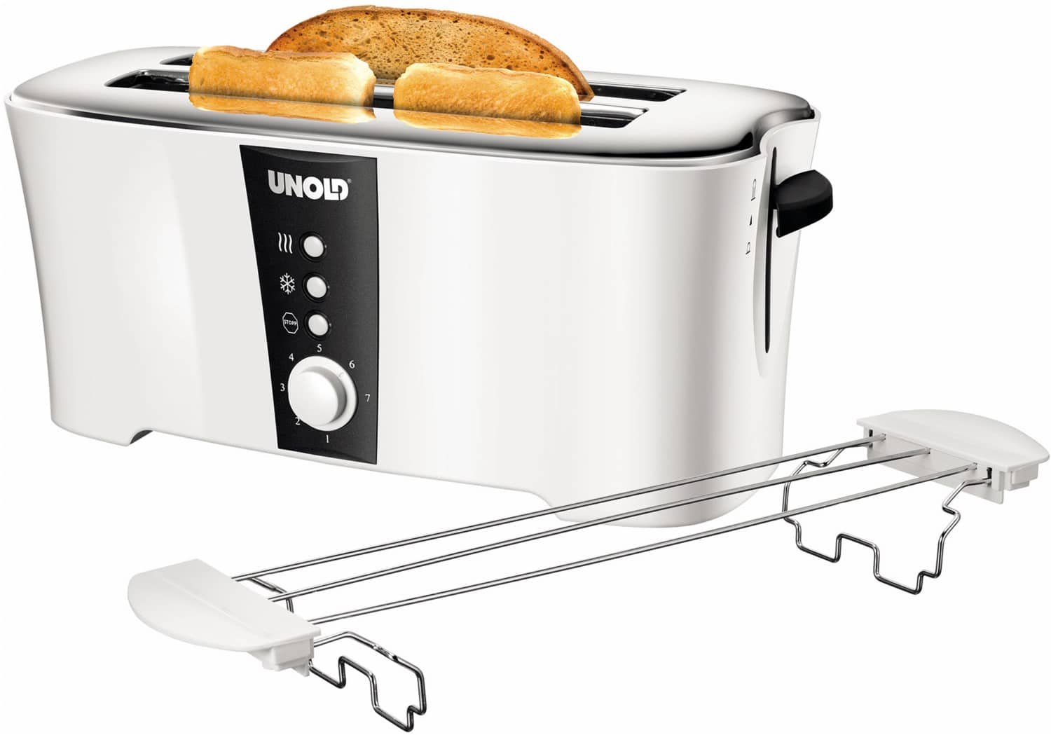 Unold 38020 Design Dual Doppelschlitz-Toaster weiß/schwarz