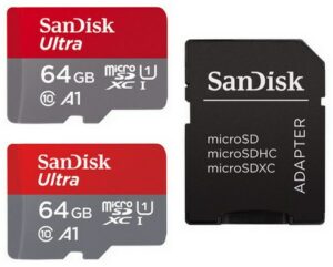 Sandisk 2x microSDXC Ultra (64GB) Speicherkarte + Adapter