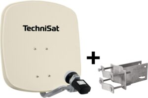 Technisat DigiDish 45 Satellitenantenne inkl. V/H-LNB & An-Rohr-Fitting beige