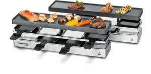 Rommelsbacher RC 1600 Set (2x RC 800) fun for 4+4 Raclette silber