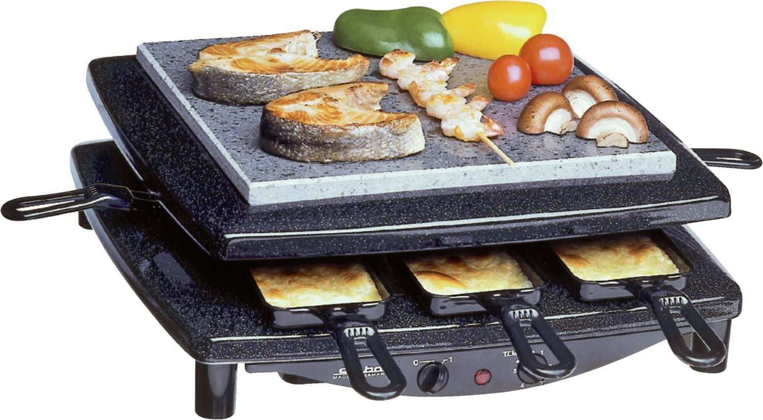 Steba RC 3 Gourmet-Raclette – Prodotta In Germania – Piastra In Pietra Naturale E 8 Padelline Smaltate