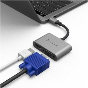 Adam Elements CASA Hub VH1 USB-C > VGA/HDMI grau