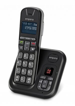 Emporia TH21AB Schnurlostelefon mit Anrufbeantworter schwarz