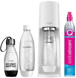 Sodastream Terra Vorteilspack mit 3 Flaschen Trinkwasser-Sprudler weiß