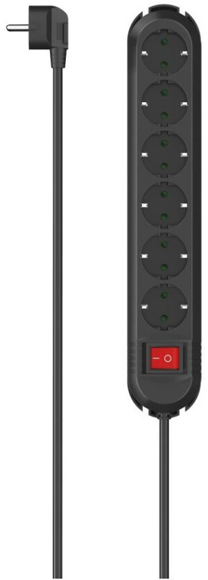 Hama Steckdosenleiste 6-fach (2m) schwarz