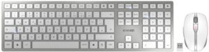 Cherry DW 9100 Slim (DE) Kabelloses Tastatur-Set silber/weiß