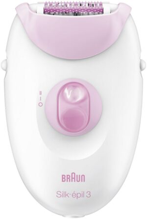 Braun 3175 Silk-épil 3 Epilierer + Aufbewahrungstasche pink/weiß