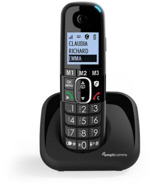 amplicomms BigTel 1500 schnurloses Seniorentelefon schwarz