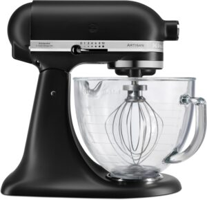 KitchenAid 5KSM156EBM Artisan mit Glasschüssel Küchenmaschine matt schwarz