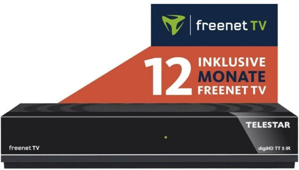 Telestar digiHD TT 5 IR DVB-T2 HD Receiver inkl. 12 Monate freenet schwarz