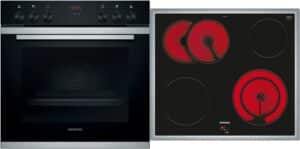 Siemens EQ210KA01 Herdset bestehend aus HE213ABR0 + EA64RGNA1E edelstahl + edelstahl / A