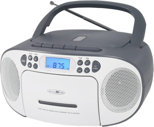 REFLEXION RCR2260 Radio-Rekorder mit CD + Kassette weiß/grau