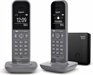 Gigaset CL390A Duo Schnurlostelefon mit Anrufbeantworter dark grey
