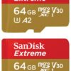 Sandisk 2x microSDXC Extreme (64GB) Speicherkarte + Adapter