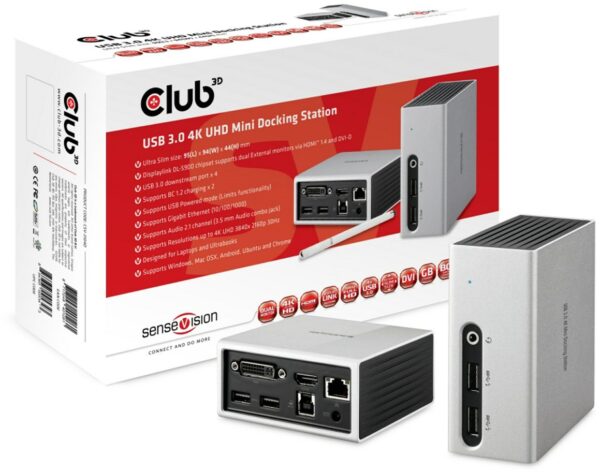 Club3D USB 3.0 4K Mini Dockingstation silber