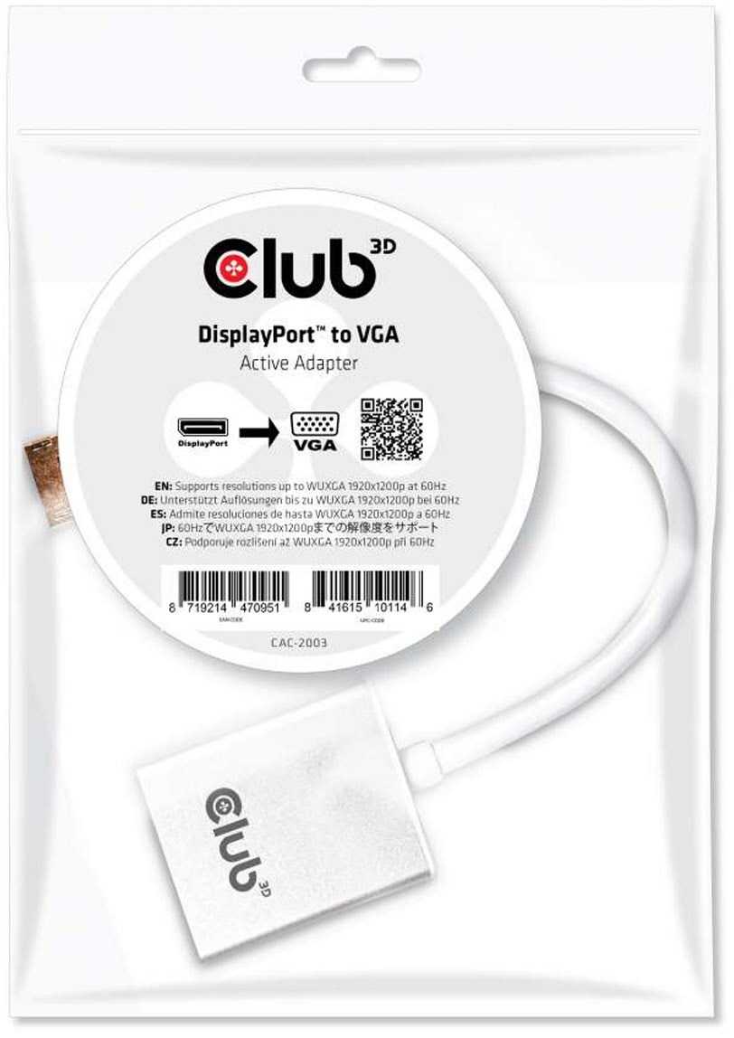 Club3D DP St. > VGA Bu. aktiver Adapter