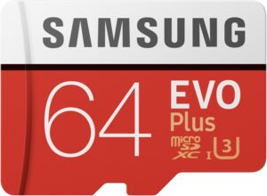 Samsung EVO Plus 64GB microSDXC UHS-I U3 100MB/s Full HD & 4K UHD Memory Card with Adapter (MB-MC64GA)