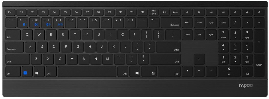 Rapoo 9500M Kabelloses Tastatur-Set schwarz