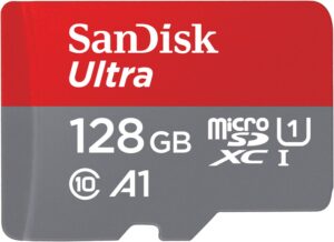 Sandisk microSDXC Ultra A1 (128GB) Speicherkarte + Adapter