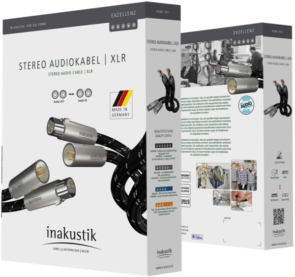 in-akustik Exzellenz Stereo XLR Kabel (3m) schwarz/silber