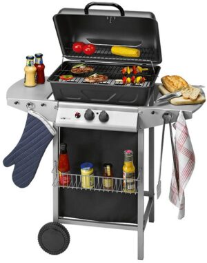 Clatronic GG 3590 Gasgrill silber/schwarz