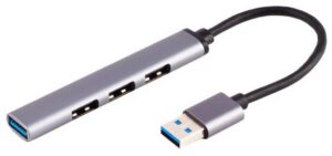 Hapena USB-3.0-Hub 4-fach USB-A spacegrau