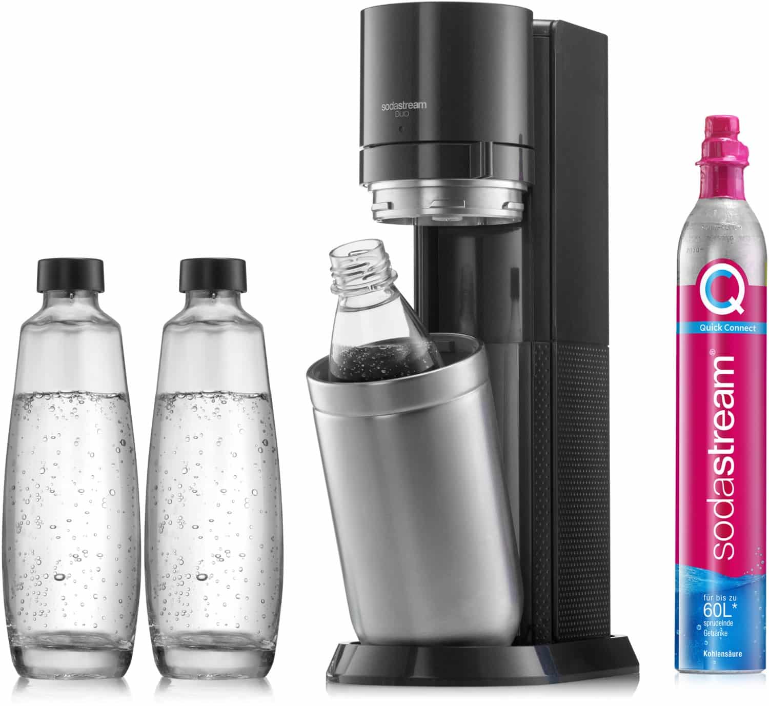 Sodastream DUO Promopack Trinkwasser-Sprudler titan