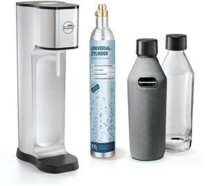 mySodapop Joy Prestige Trinkwasser-Sprudler 2 Glaskaraffen/CO2-Zylinder silber