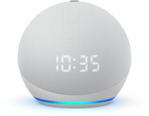 Amazon Echo Dot (4. Gen.) mit Uhr weiß