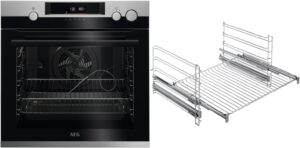 AEG BFH57602V2 Einbaubackofen bestehend aus BSS57606BM + TR2LFV edelstahl/cleansteel / A+