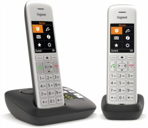 Gigaset CE575A Duo Schnurlostelefon mit Anrufbeantworter silber/schwarz