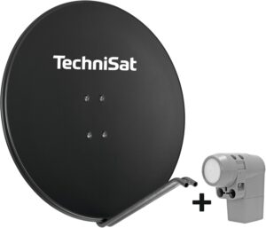 Technisat SATMAN 850 Plus Satellitenantenne inkl. UNYSAT-Quattro-Switch-LNB schiefergrau