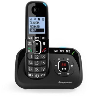amplicomms BigTel 1580 schnurloses Seniorentelefon mit AB schwarz
