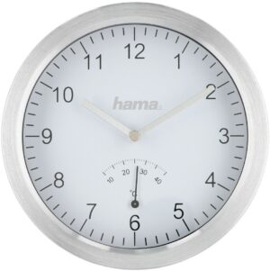 Hama Badezimmeruhr mit Saugnäpfen Wanduhr silber