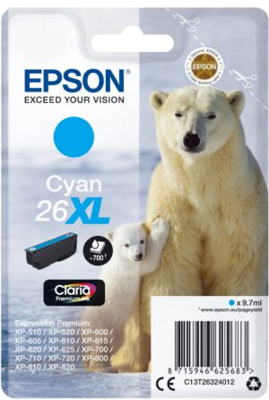 Epson 26XL Claria Premium Tintenpatrone cyan