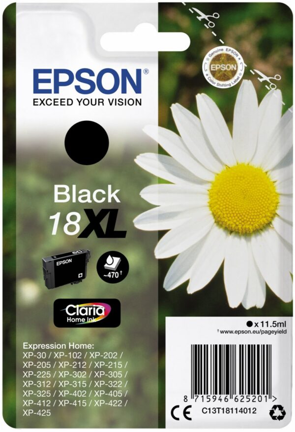 Epson 18XL Claria Home Tintenpatrone schwarz