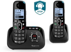 amplicomms BigTel 1582 schnurloses Seniorentelefon mit AB schwarz