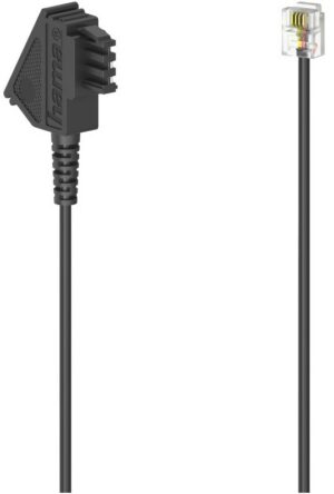 Hama Telefonkabel (15m) TAE-F-St.>Modular-St. 6p4c schwarz