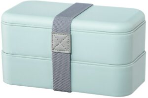XavaX Bentobox 2 stapelbare Lunchboxen Pastellblau