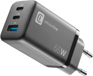 Cellular Line Dual USB-C/USB GaN Ladegerät (65W) schwarz