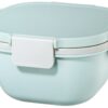 XavaX Salatbox To Go (1.400ml) mit Einsatz/Dressingbehälter/Gabel Pastellblau