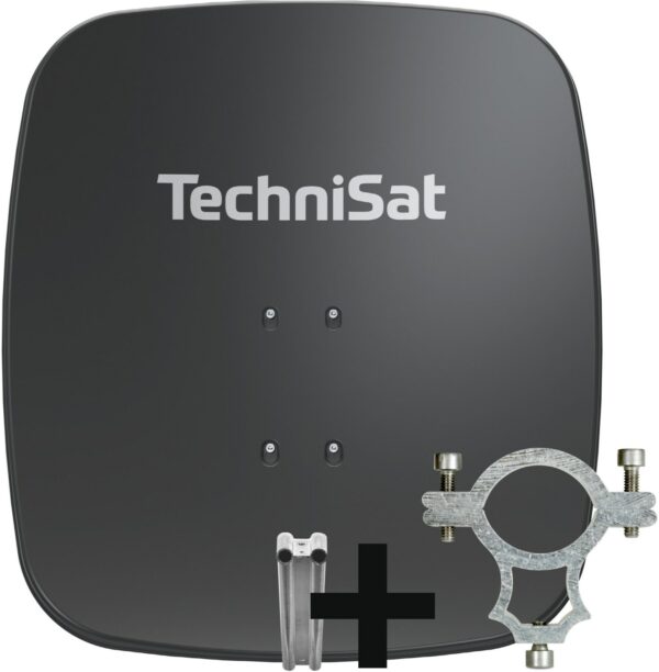 Technisat SATMAN 65 Plus Satelliten-Reflektor inkl. LNB-Halteschelle schiefergrau