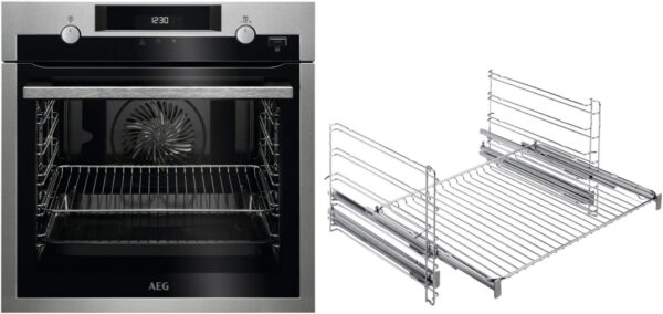 AEG BPF55522VA Einbaubackofen bestehend aus BPE555220M + TR2LFV edelstahl/cleansteel / A+