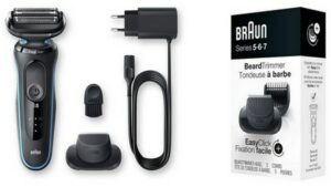 Braun 50-M1200s Series 5 + S5-7 Aufsatz Barttrimmer Rasierer schwarz/türkis