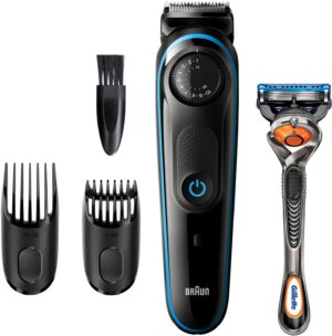 Braun BT 3240 BeardTrimmer Bartschneider schwarz/blau