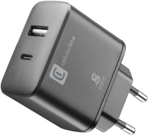 Cellular Line USB/USB-C Schnellladegerät (25W) schwarz